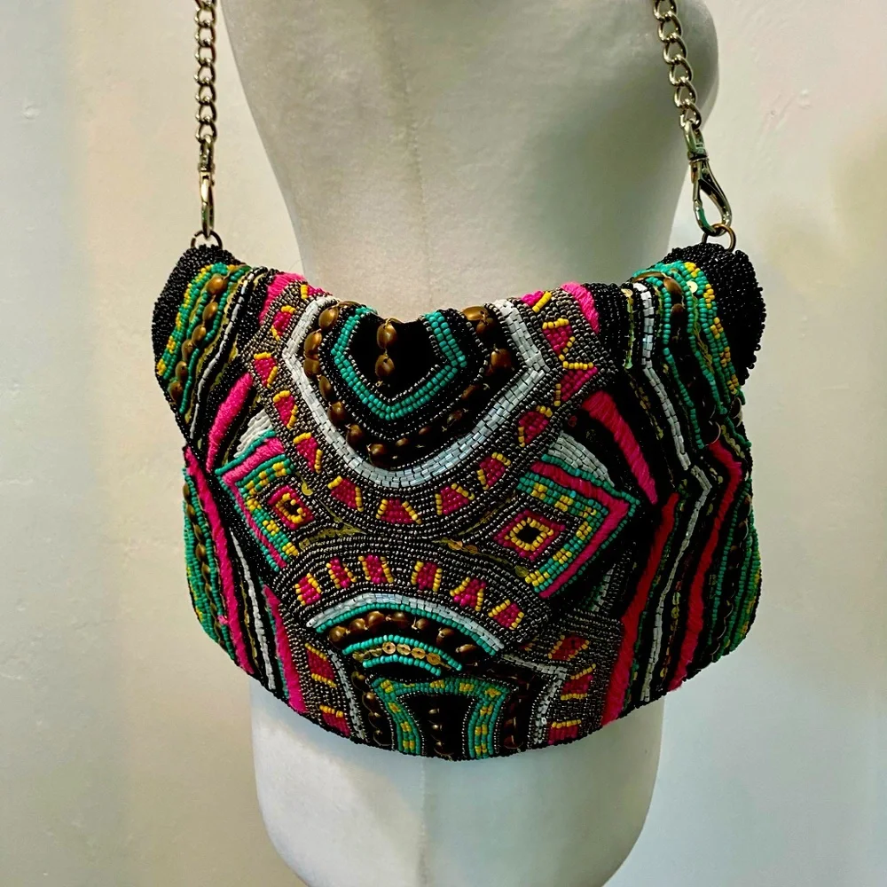 Twig & Arrow Gorgeous beaded shoulder bag.In excellent condition.Chain straight